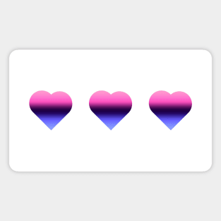 Bi+ Hearts Omnisexual Flag (Vertical Gradient Trio) Magnet